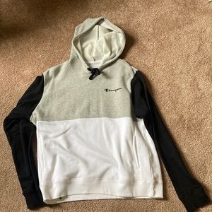 Champion Black,Grey, and White hoodie